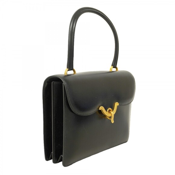 Hermes Hermès Vasco Box Calf Handbag, Black, with 〇Q Stamp, Women's - Picture 2 of 14